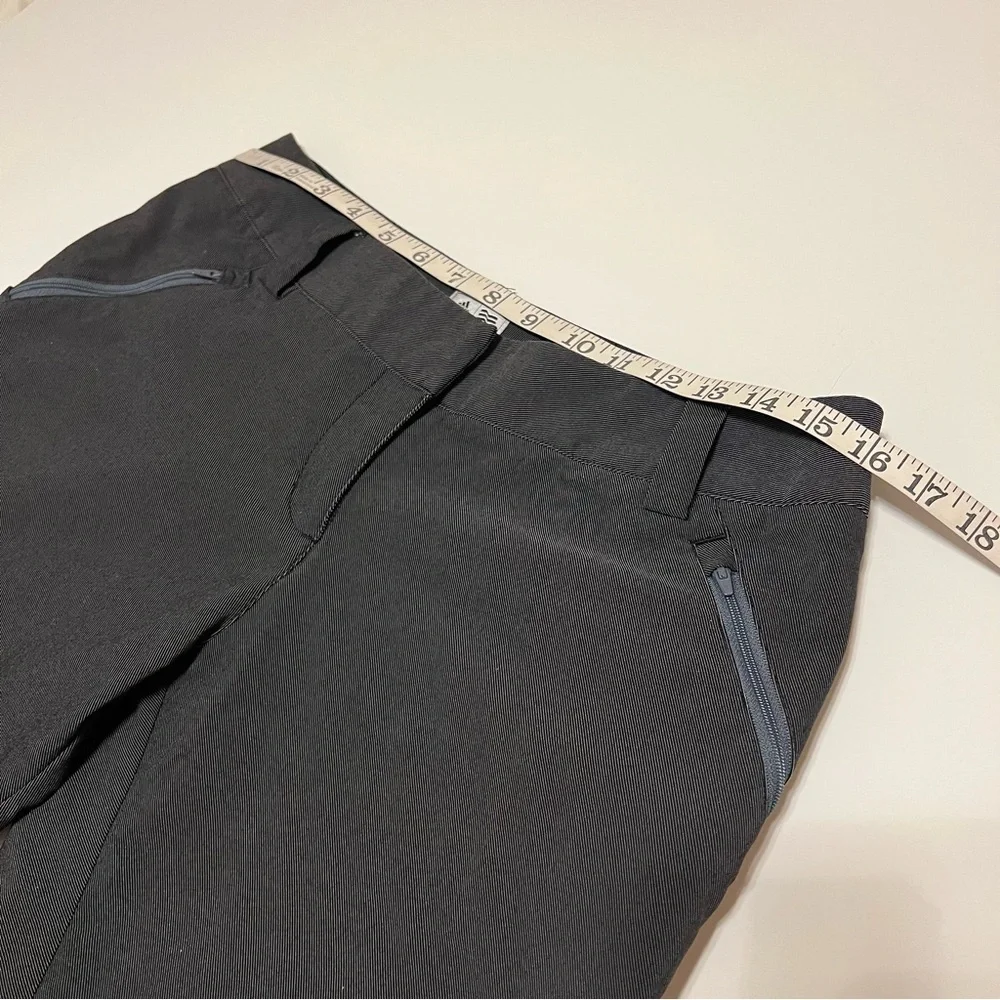 Adidas Pants Womens charcoal Gray Chino Lightweight Casual Zip Pocket, sz 6